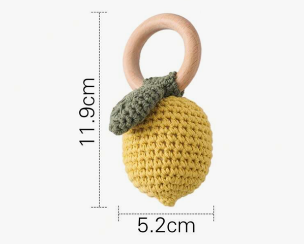 Handmade Crochet Cotton Just Lemons Newborn Rattle