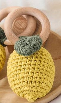 Handmade Crochet Cotton Just Lemons Newborn Rattle