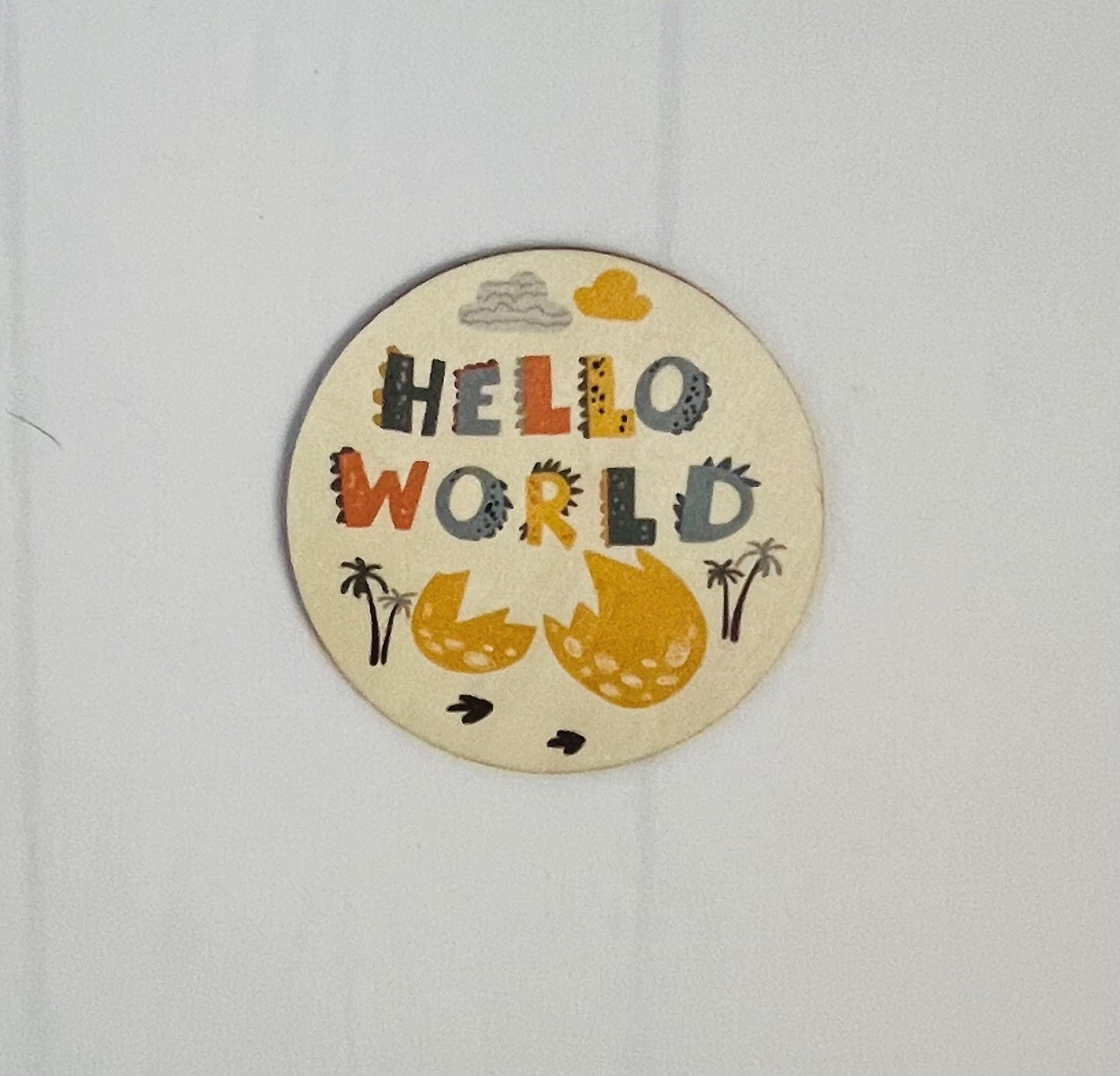 Hello World Earthy Wooden Birth Announcement | Photo Prop