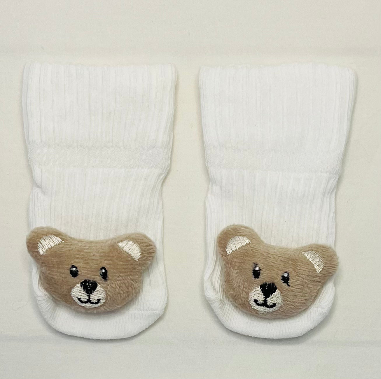 Little Bear Cotton Socks White