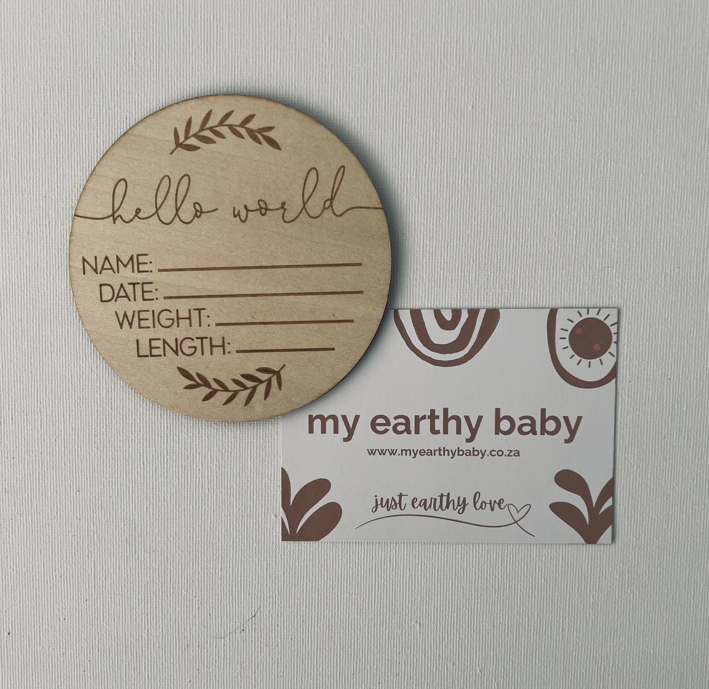 Hello World Wooden Birth Announcement | Photography Prop