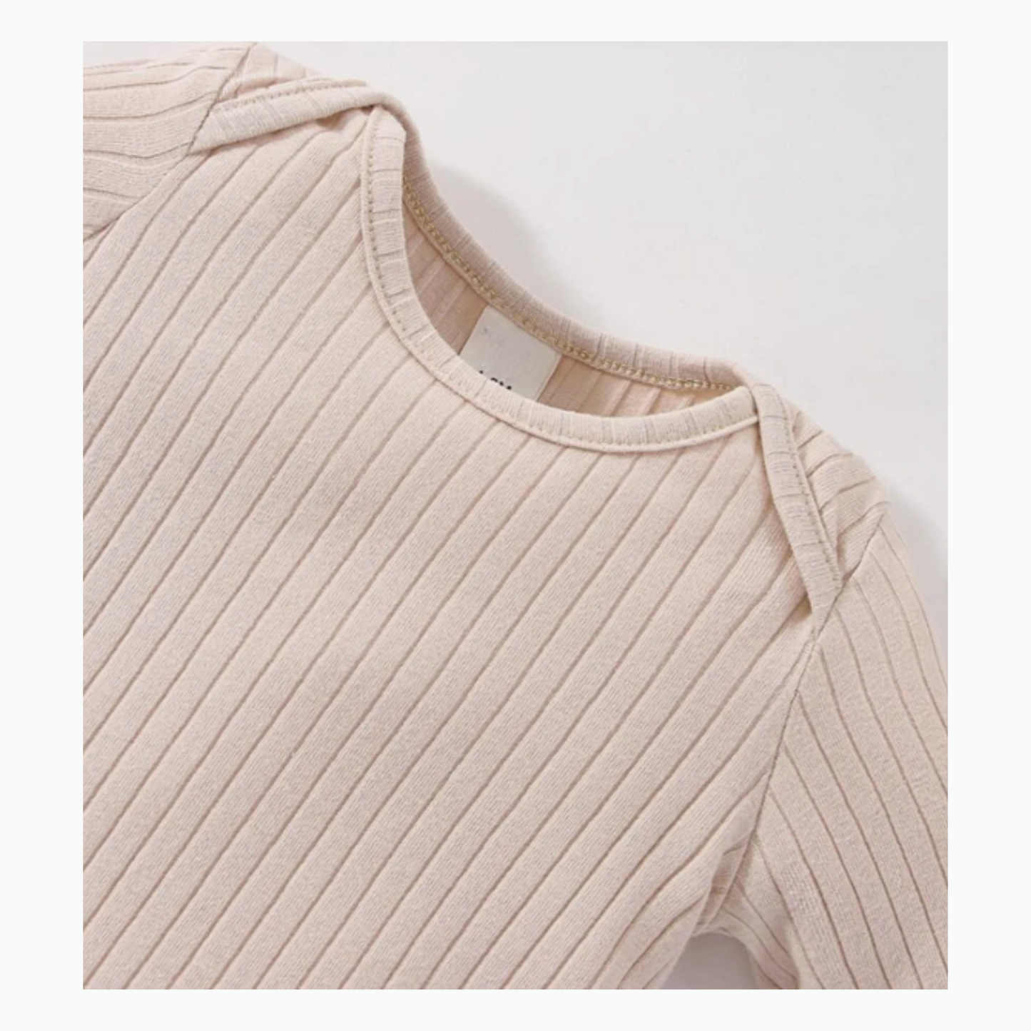Earthy Beige Cotton Onesie and Beanie