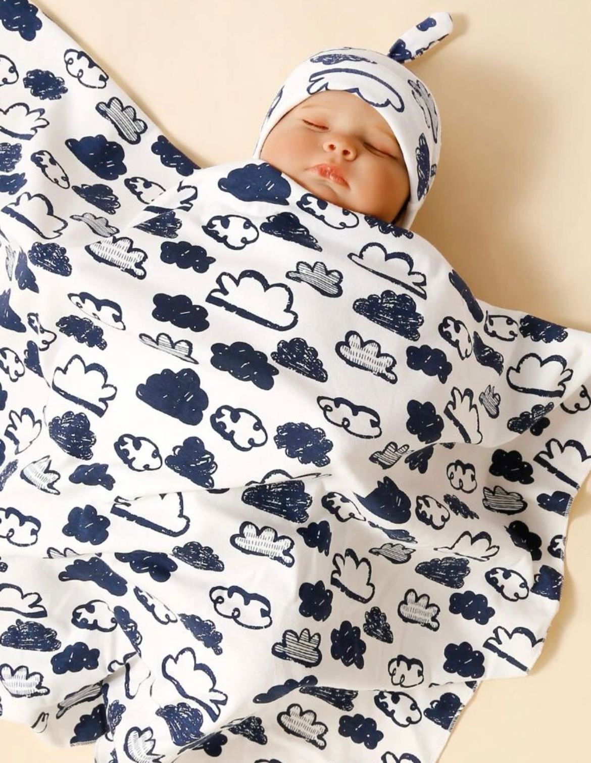 MY CUDDLE FROGGIE AND EARTHY CLOUDS GIFT SET (Swaddle and hat, plush froggie, teether)