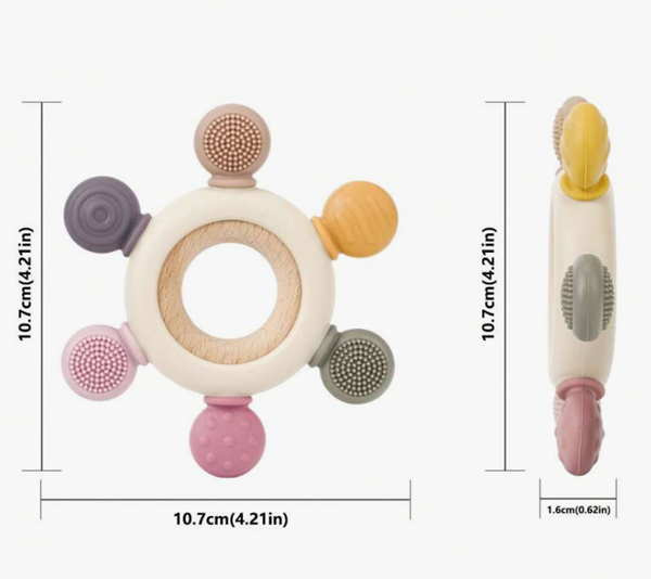 Wooden Silicone Colourful Teether