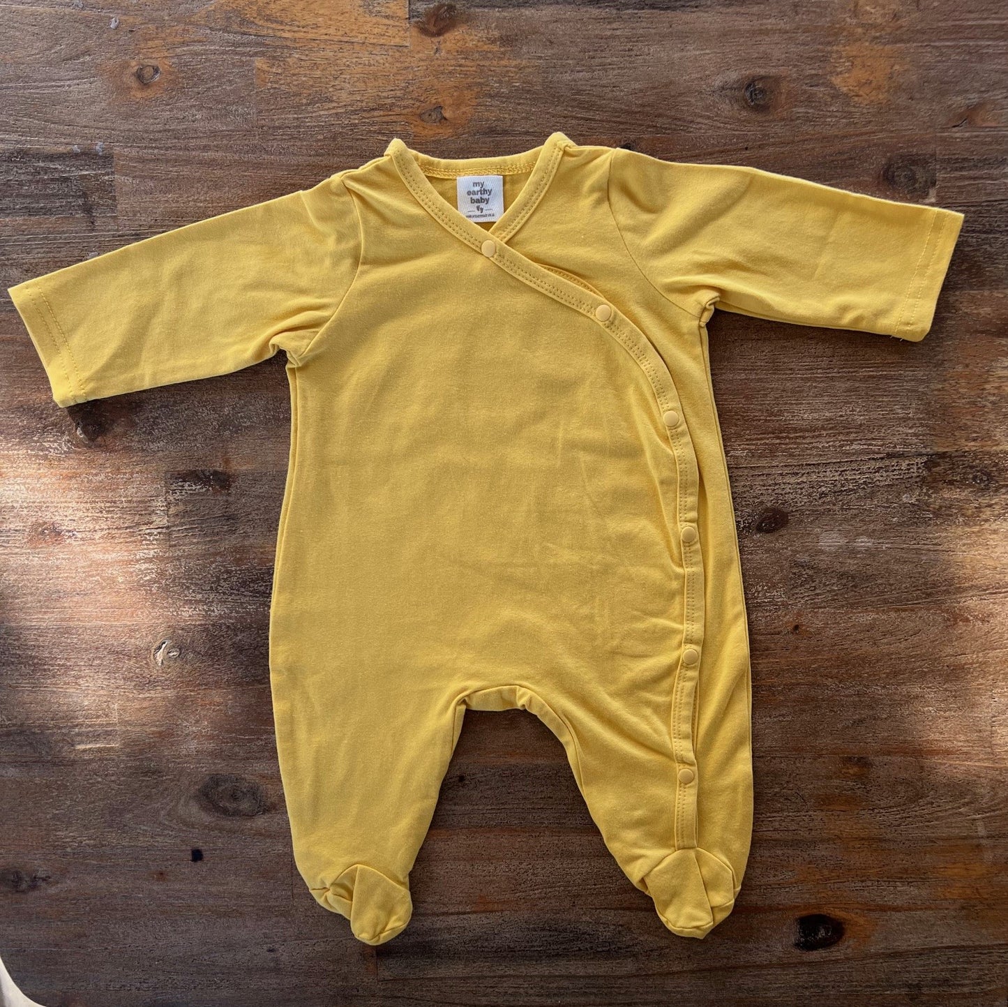 Earthy Yellow Long Sleeve Cotton Onesie