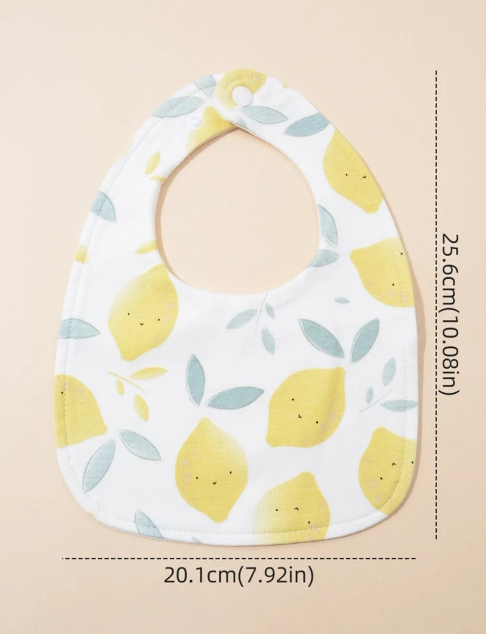 JUST STRIPES and LEMONS (swaddle and hat, summer onesie, bib, teether)