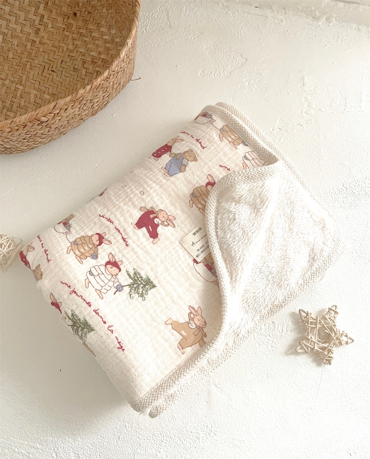 Earthy Cotton and Fluffy Fleece Blanket