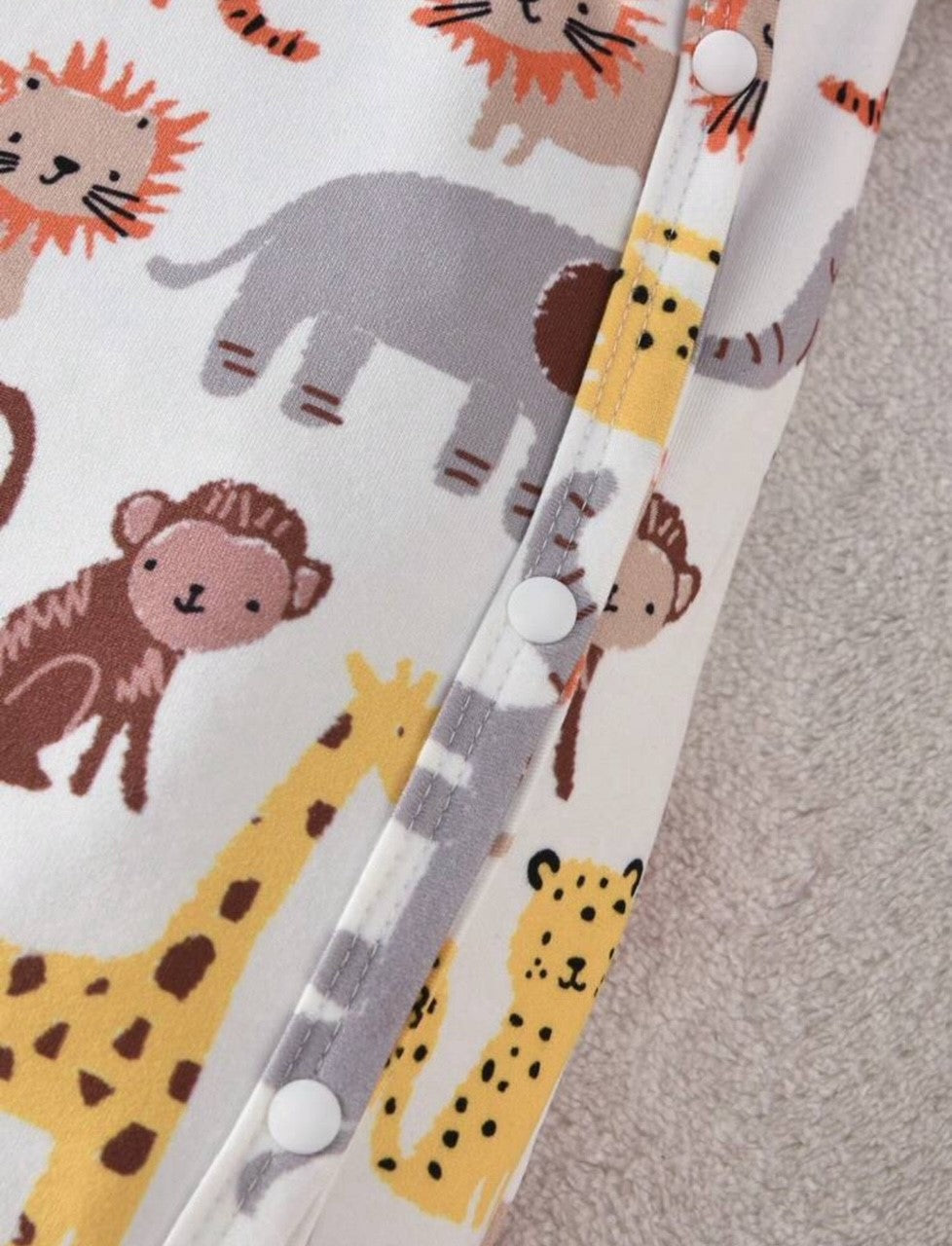 Earthy Safari Long Sleeve Cotton Onesie