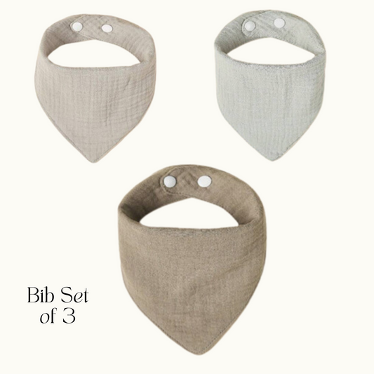 Muslin Cotton Bandanna Bib Set (3)