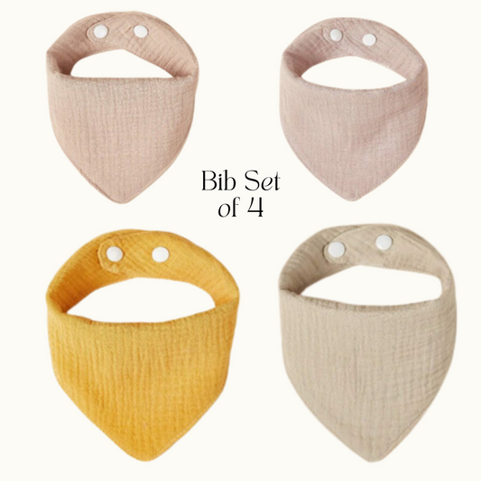 Muslin cotton Bandanna Bib Set (4)