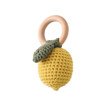 Handmade Crochet Cotton Just Lemons Newborn Rattle