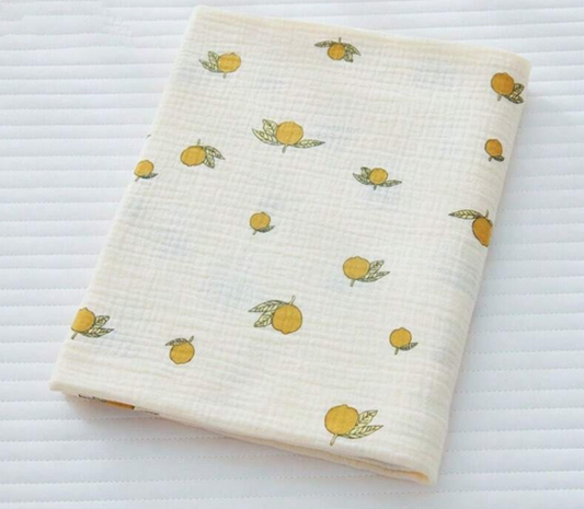 Just Lemons Muslin Cotton Swaddle Blanket