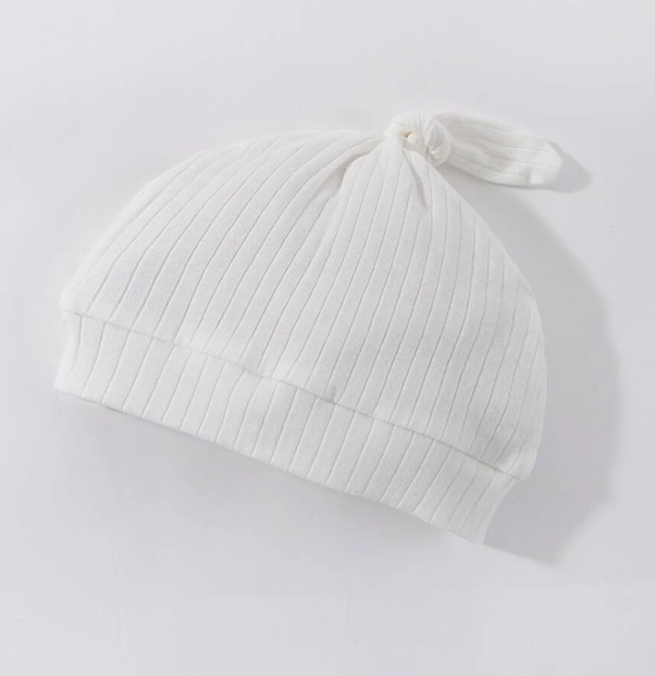 Earthy White Cotton Onesie and Beanie