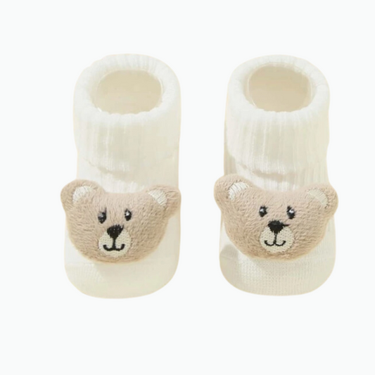 Little Bear Cotton Socks White