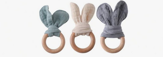 Cotton Ring Bunny Ear Teether (Set of 3)