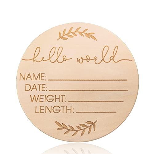 Hello World Wooden Birth Announcement | Photography Prop