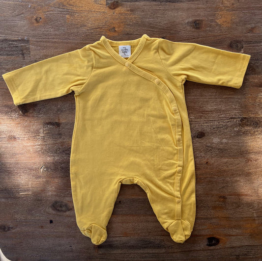 Earthy Yellow Long Sleeve Cotton Onesie