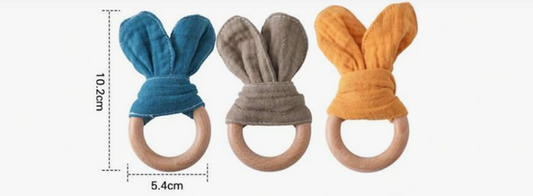 Cotton Ring Bunny Ear Teether (Set of 3)